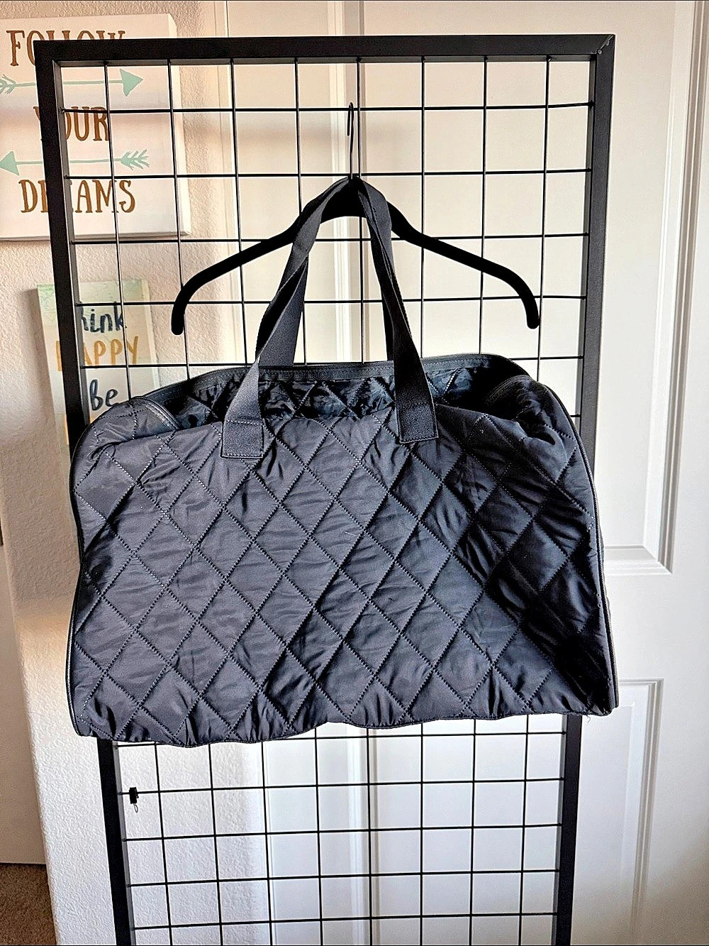 DSW Quilted Large Weekender Bag Navy Blue